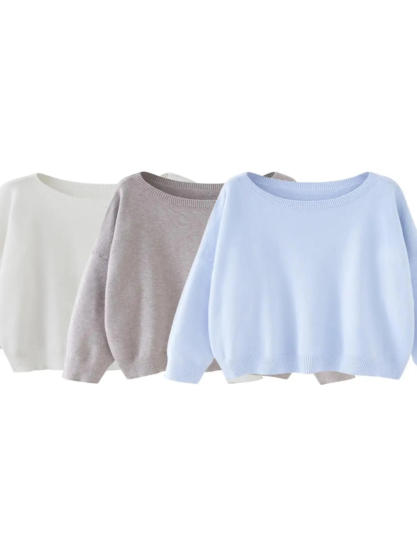 Scoop Neck Knitted Sweater