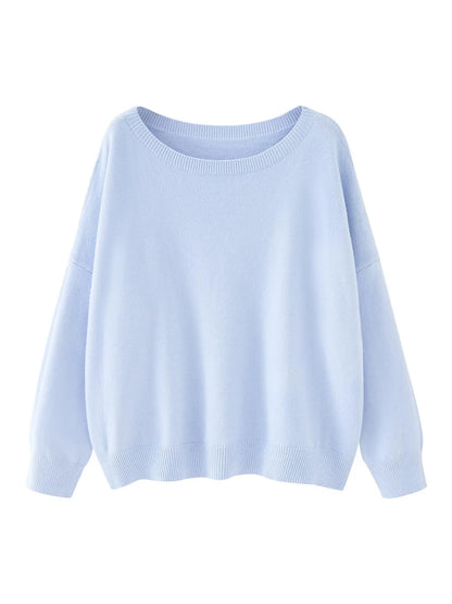Scoop Neck Knitted Sweater