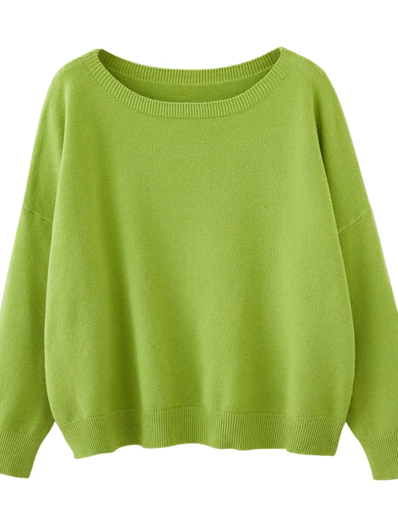 Scoop Neck Knitted Sweater